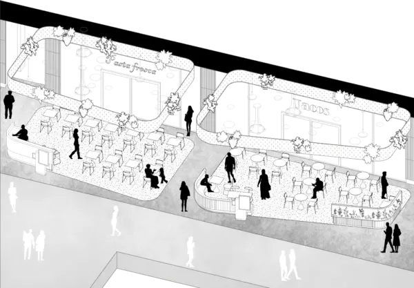 Axonometric interior space diagram
