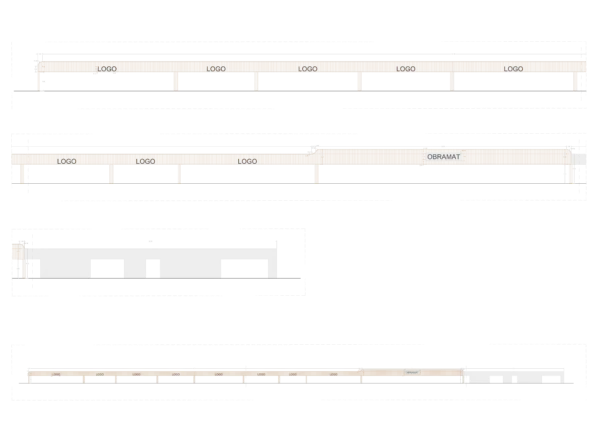 Architectural longitudinal and transversal building sections