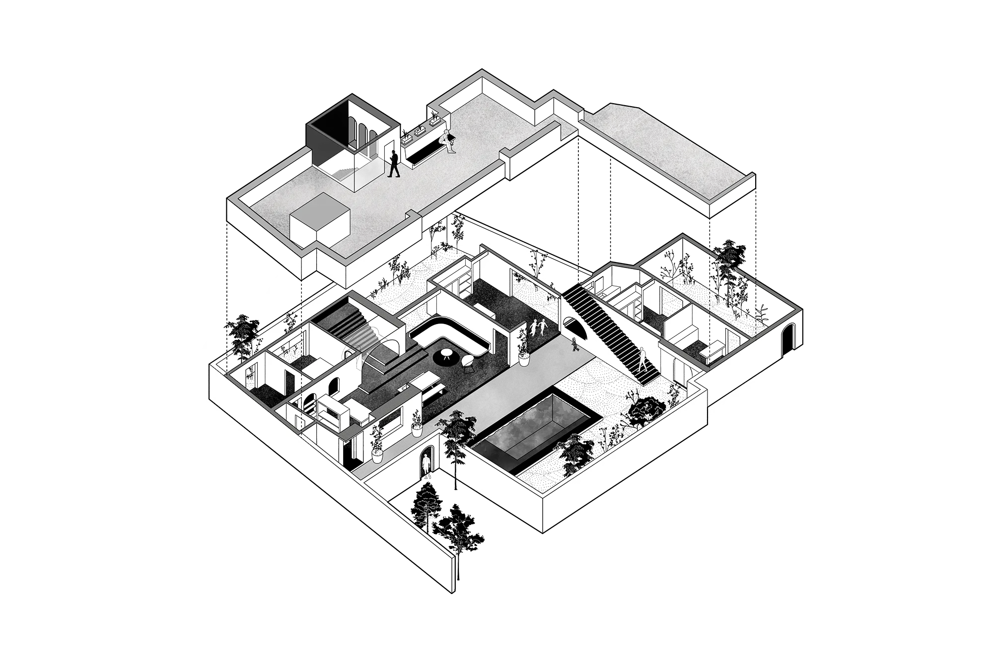 New construction process represented in architectural plans